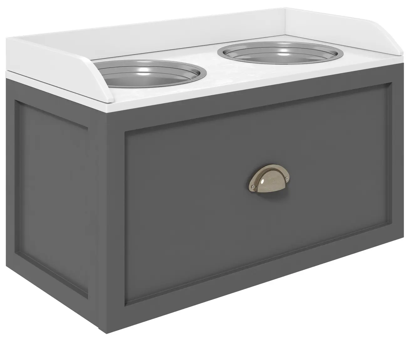 Bol dublu pentru caini PawHut D08-041V80GY (Grey)