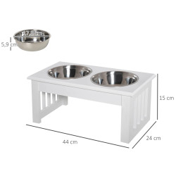 Двойная миска для животных PawHut D08-016WT (White) Thumb