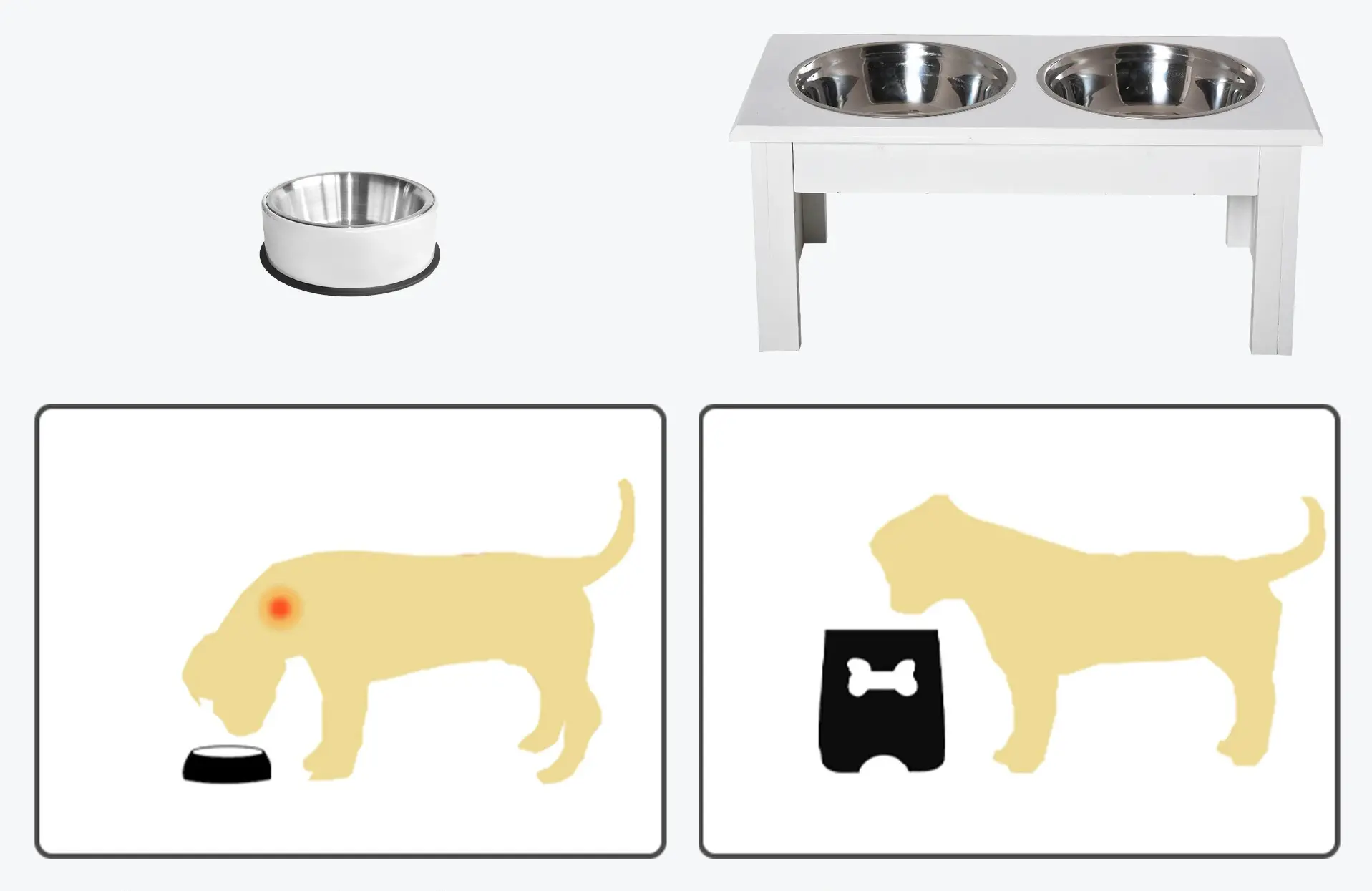 Двойная миска для животных PawHut D08-016WT (White) - 4