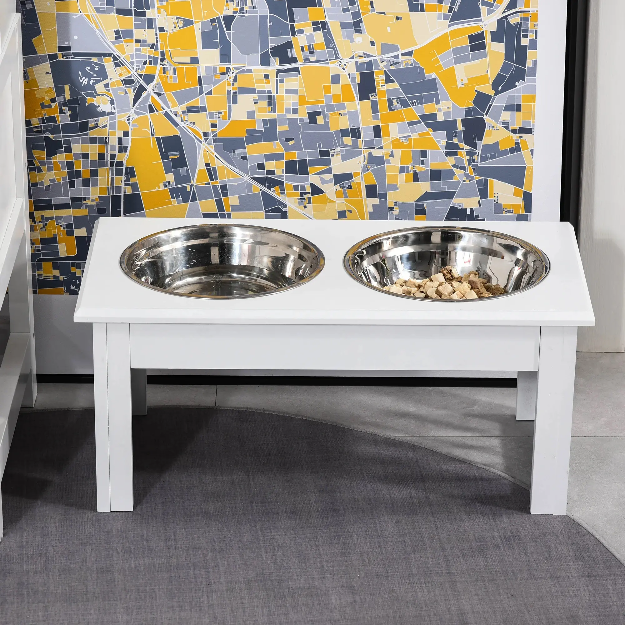 Двойная миска для животных PawHut D08-016WT (White) - 7