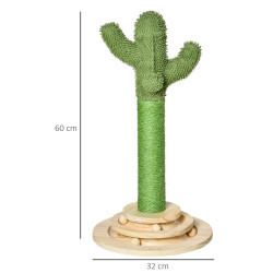 Stalp de zgariat pentru pisici PawHut D30-453 (Green/Natural) Thumb