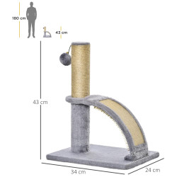 Stalp de zgariat pentru pisici PawHut D30-466 (Grey) Thumb