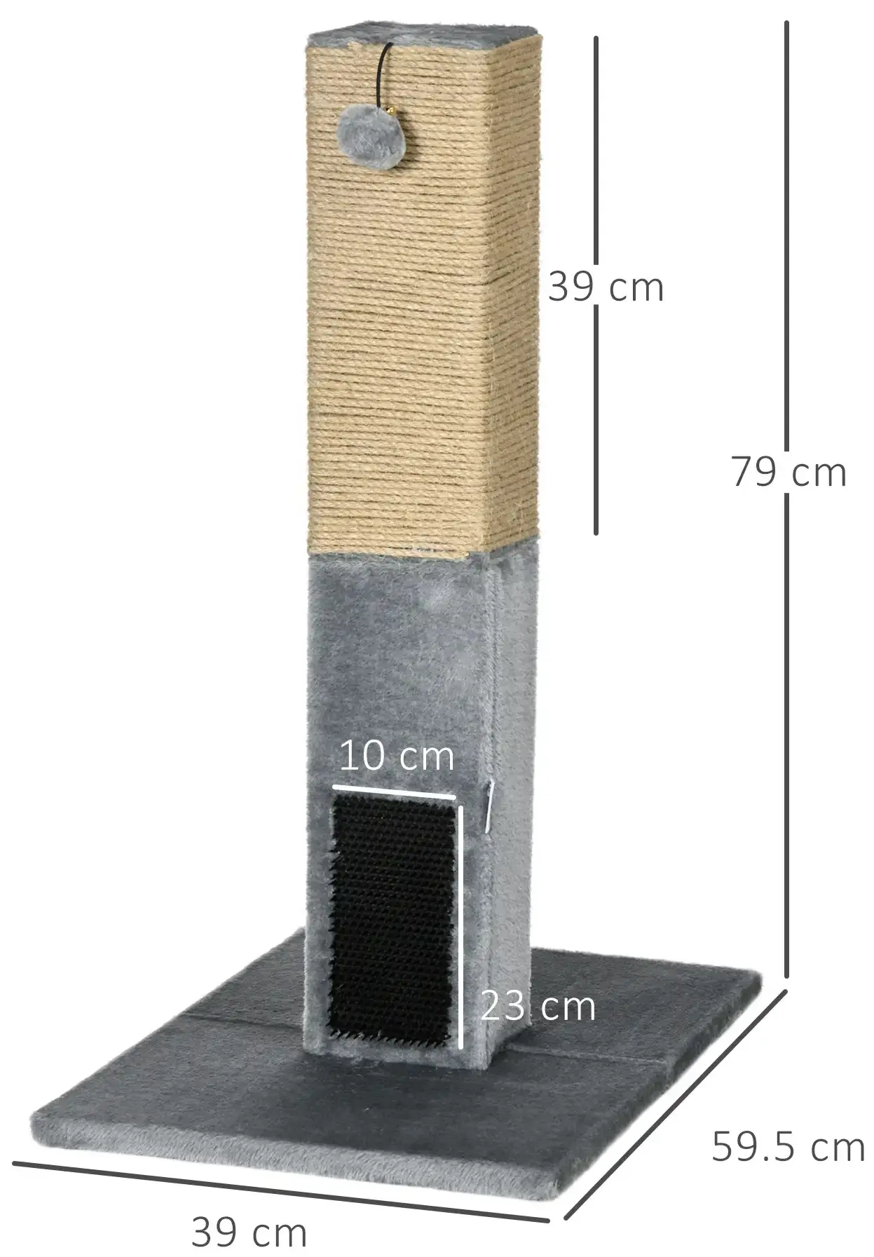 Stalp de zgariat pentru pisici PawHut D30-468 (Grey) - 4