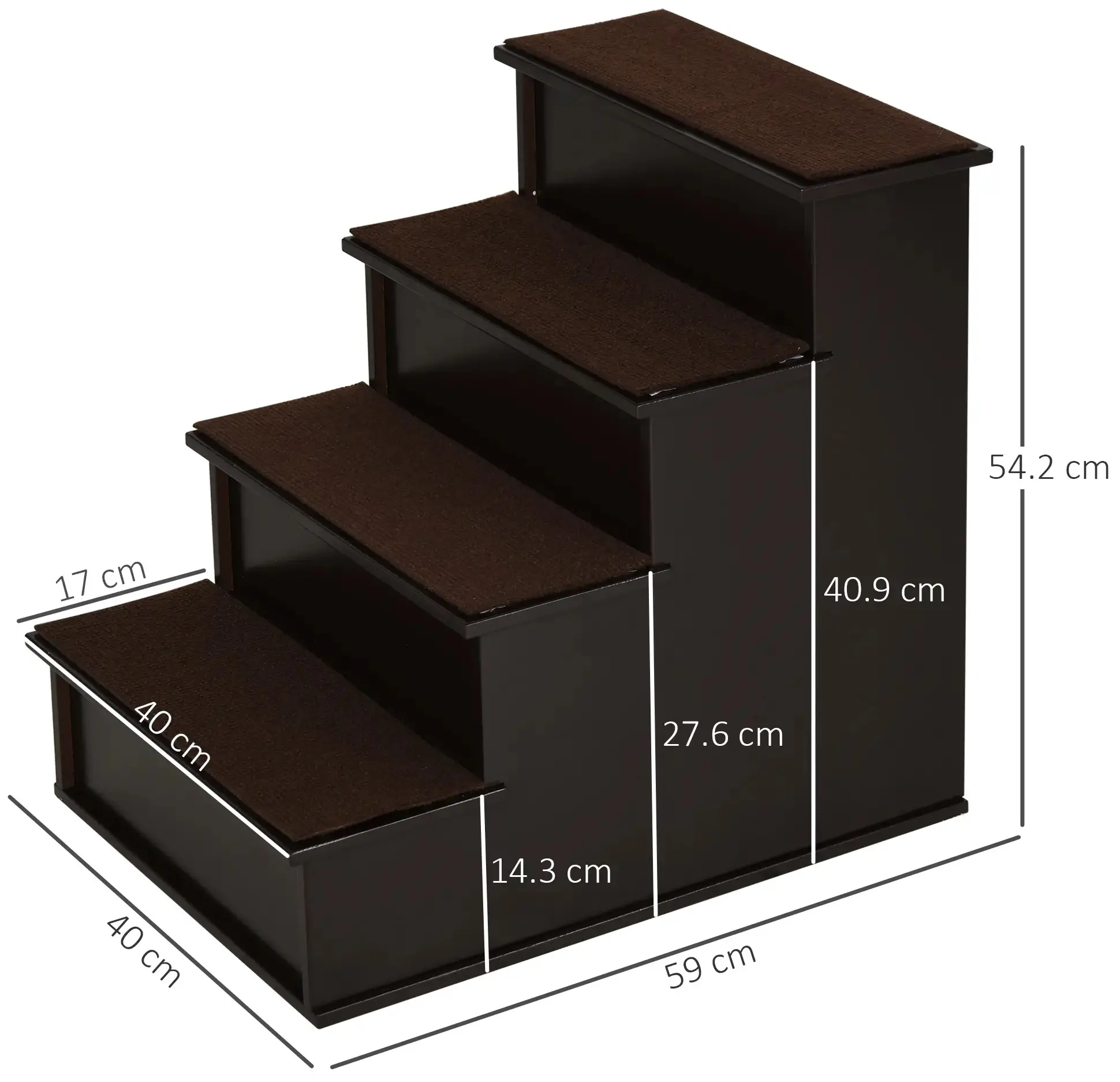 Лестница для кошек и собак PawHut D06-078 (Dark Brown) - 3