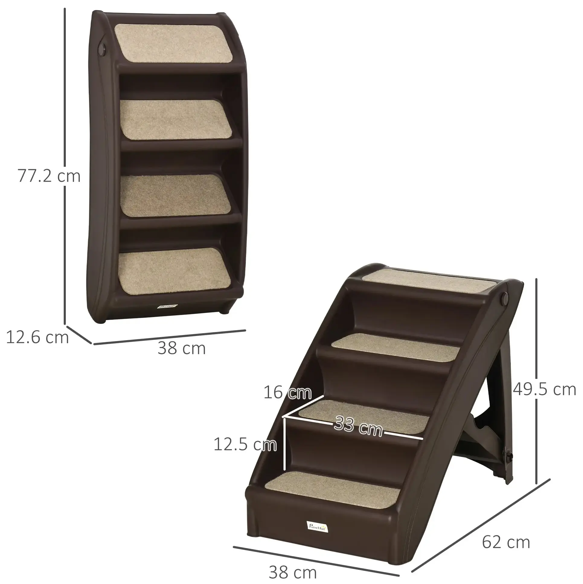 Scara pentru caini PawHut D06-142DR (Brown) - 4