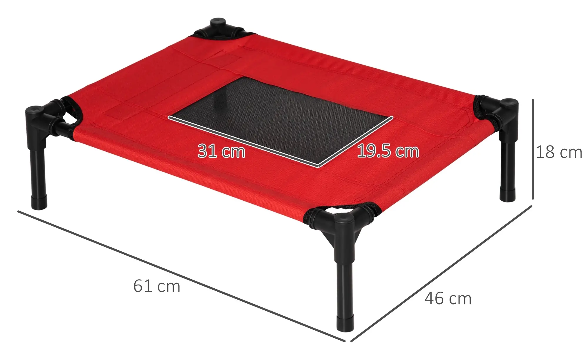 Pat pentru caini PawHut D04-067 (Red) - 3