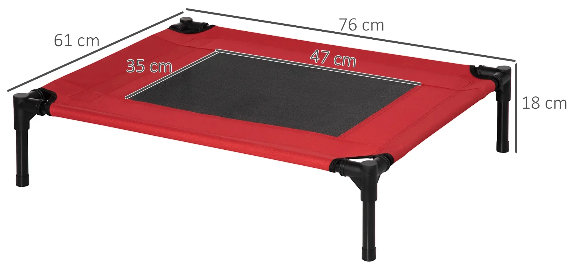 Pat pentru caini PawHut D04-068 (Red) - 2