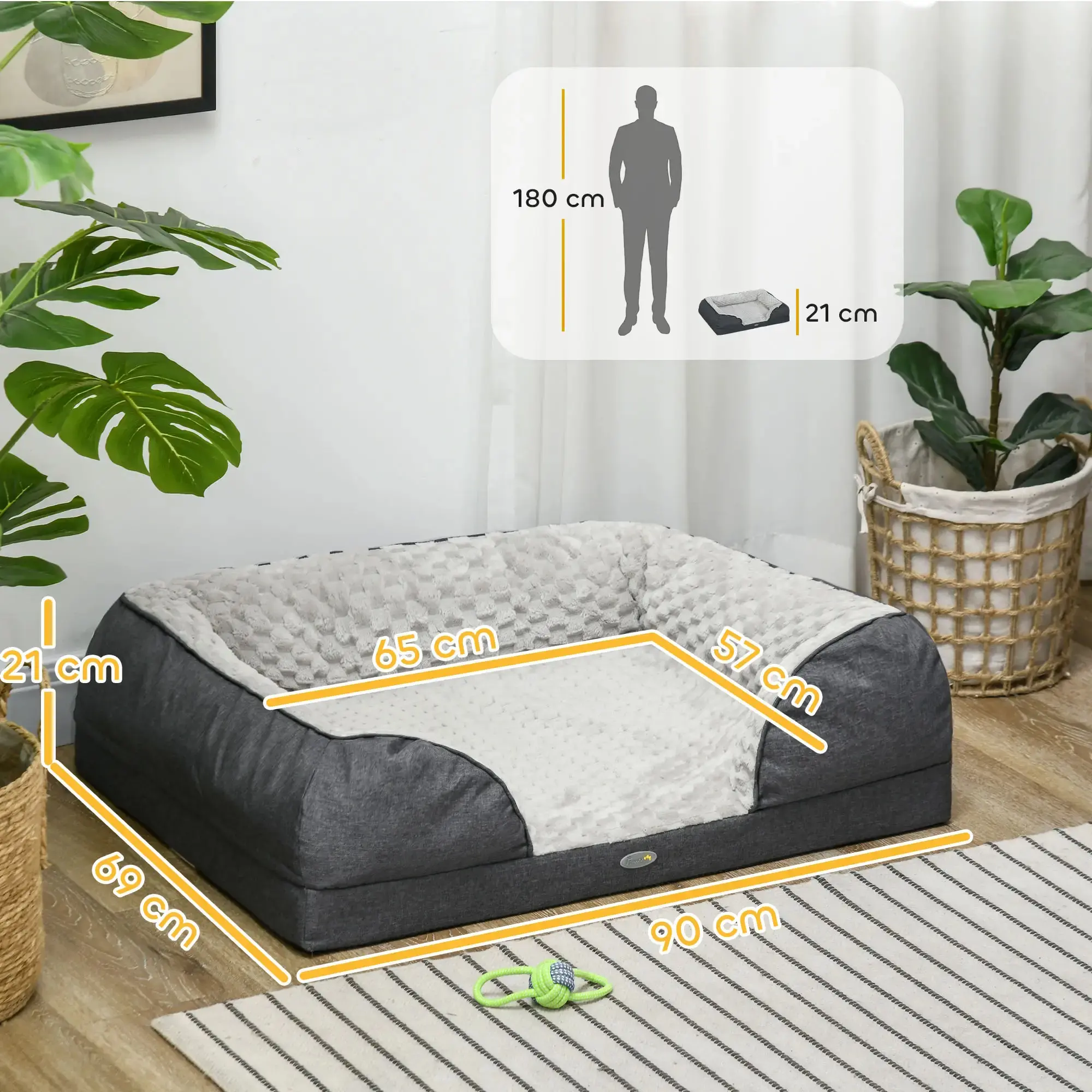 Лежак для собак PawHut D04-277V01CG (Charcoal Gray) - 4