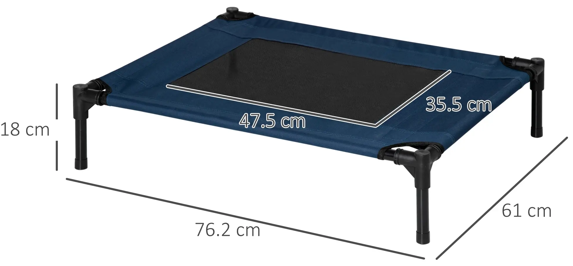 Лежак для собак PawHut D1-0237 (Dark Blue/Black) - 2