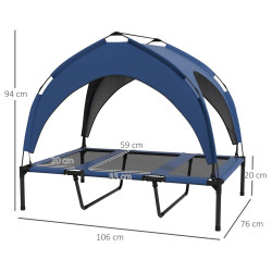 Pat pentru caini cu acoperis PawHut D04-272V03DB (Dark Blue) Thumb