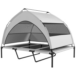 Pat pentru caini cu acoperis PawHut D04-304V03LG (Grey/Black) Thumb