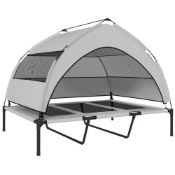 Pat pentru caini cu acoperis PawHut D04-304V03LG (Grey/Black) Thumb