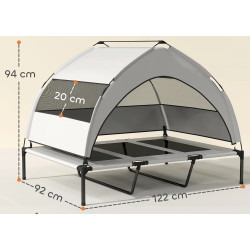 Pat pentru caini cu acoperis PawHut D04-304V03LG (Grey/Black) Thumb