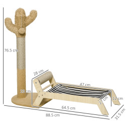 Pat cu stalp de zgariat PawHut D30-676V01CF (Brown/Natural) Thumb