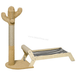 Pat cu stalp de zgariat PawHut D30-676V01CF (Brown/Natural)