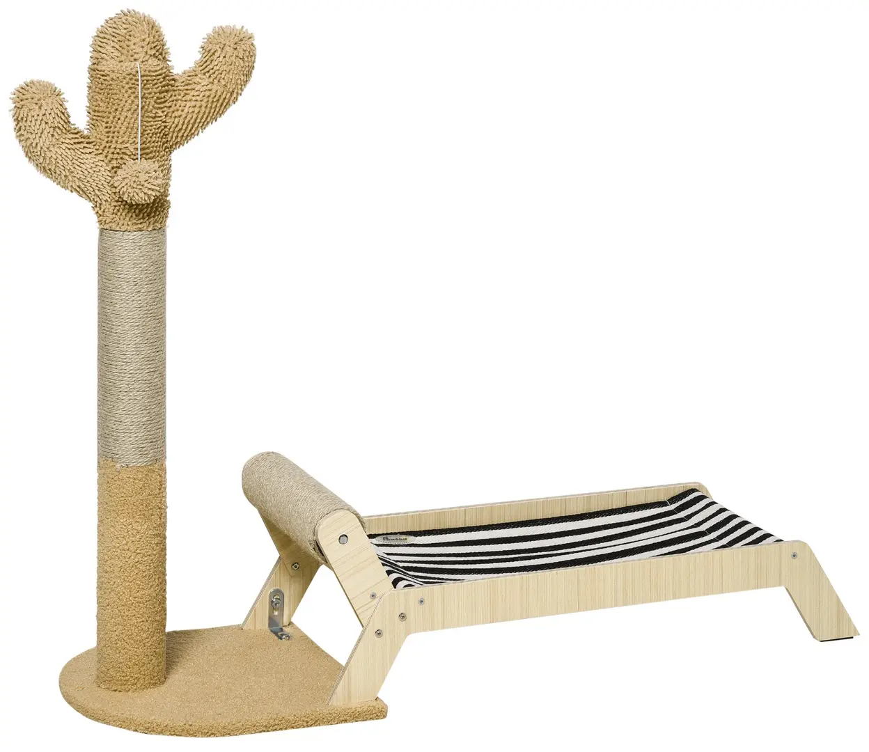 Pat cu stalp de zgariat PawHut D30-676V01CF (Brown/Natural)