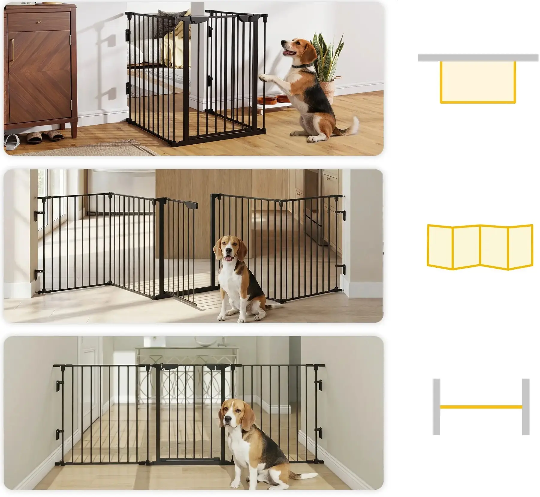 Bariera modulara de protectie pentru animale PawHut D06-100 (Black) - 3