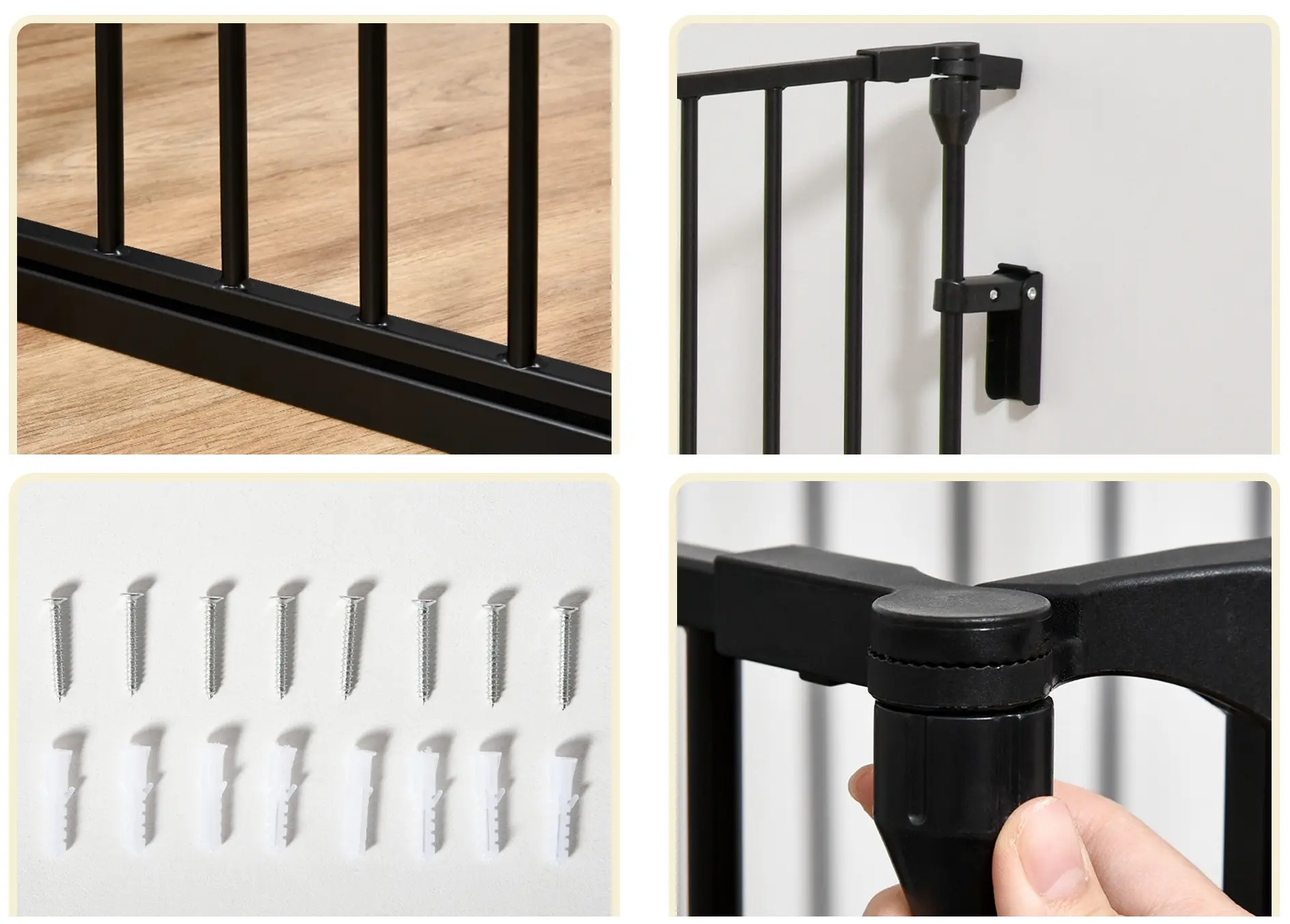 Bariera modulara de protectie pentru animale PawHut D06-100 (Black) - 4
