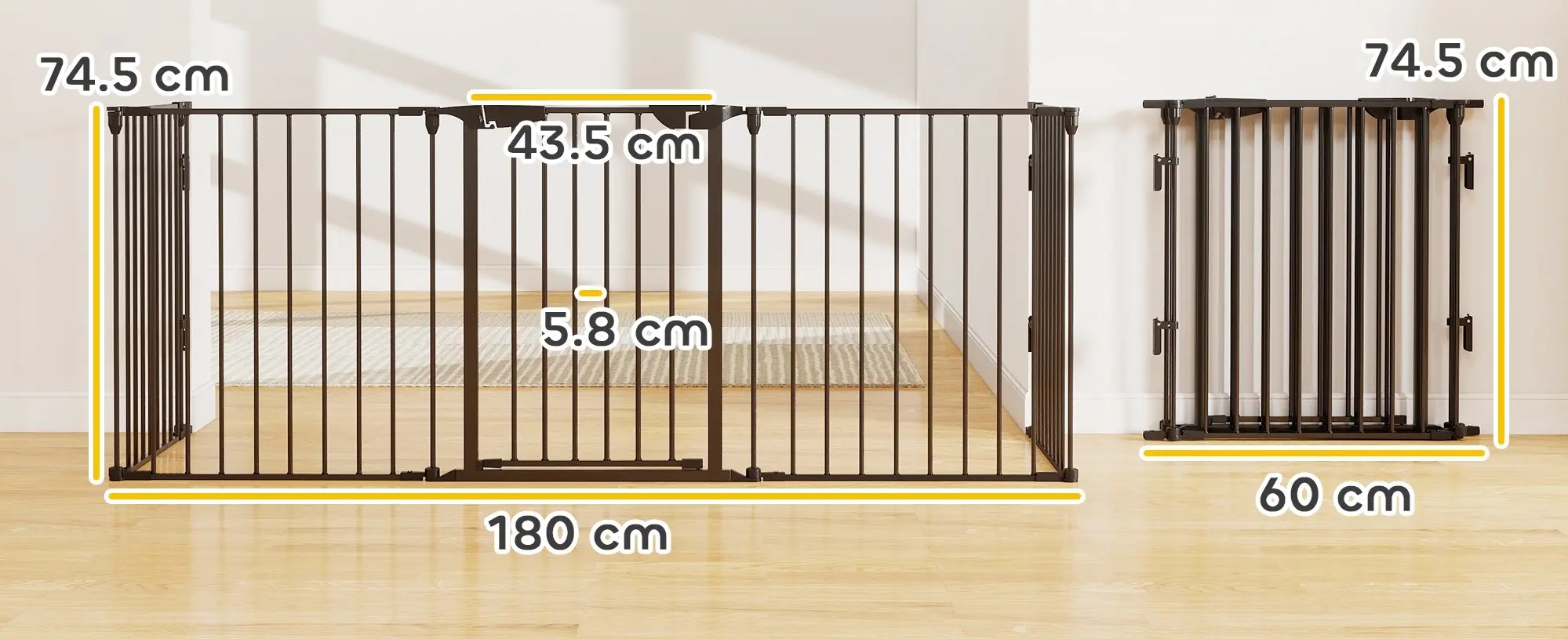 Bariera modulara de protectie pentru animale PawHut D06-100 (Black) - 9