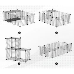 Модульный вольер для мелких животных PawHut D51-256 (Black) Thumb