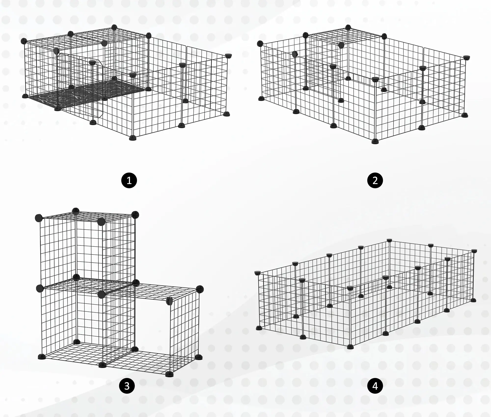 Модульный вольер для мелких животных PawHut D51-256 (Black) - 3