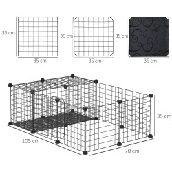 Модульный вольер для мелких животных PawHut D51-256 (Black) Thumb