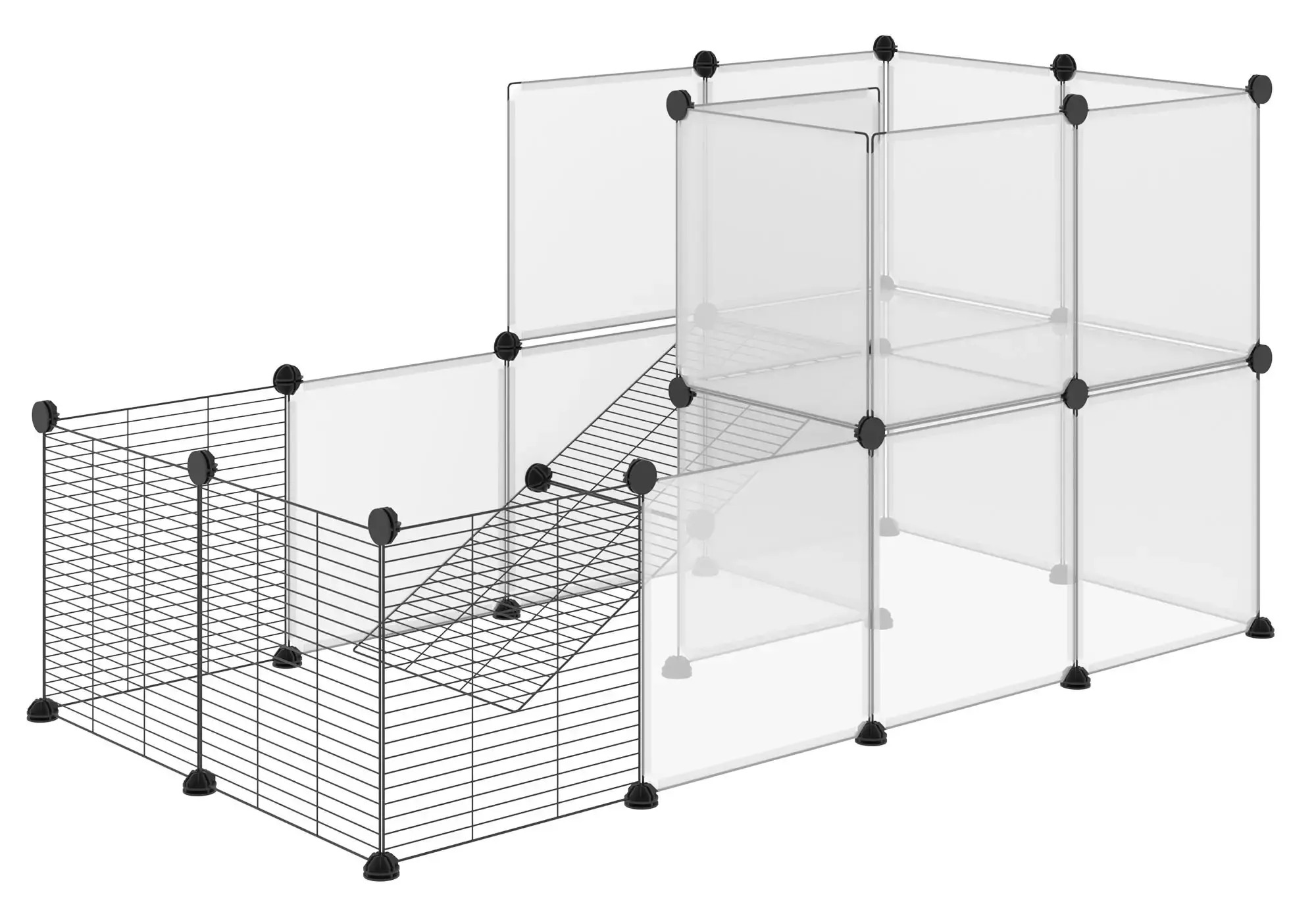 Cusca modulara pentru animale mici PawHut D51-260 (Black) - 2