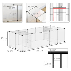 Модульный вольер для мелких животных PawHut D51-385V00WT (Black) Thumb