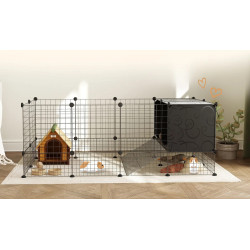 Модульный вольер для мелких животных PawHut D51-455V00BK (Black) Thumb