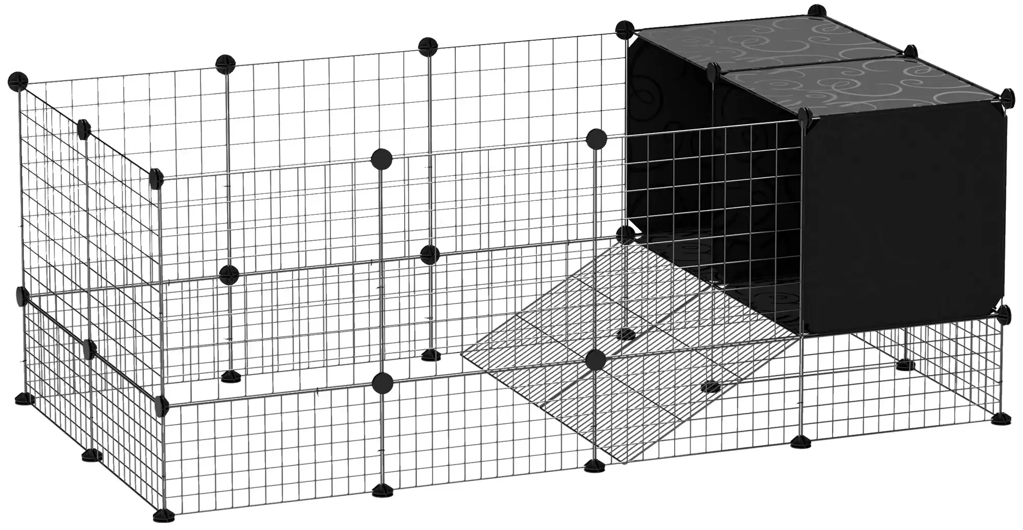 Модульный вольер для мелких животных PawHut D51-455V00BK (Black)