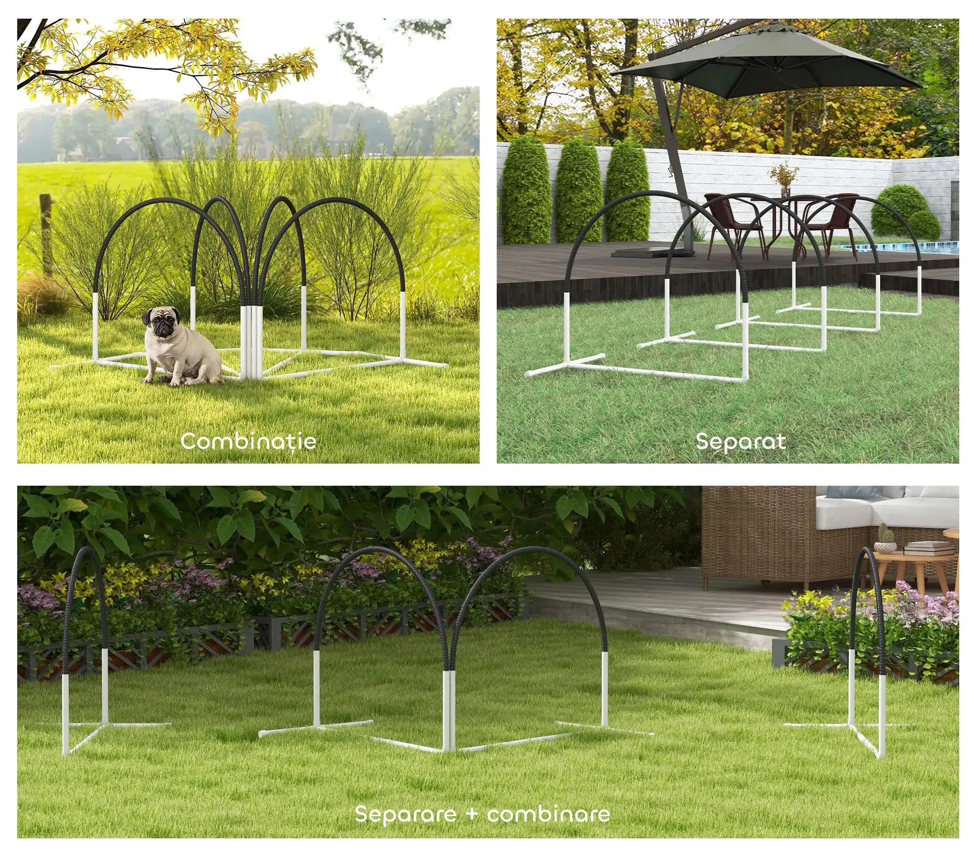 Set dresaj pentru caini PawHut D07-042V00BK (Black/White) - 7