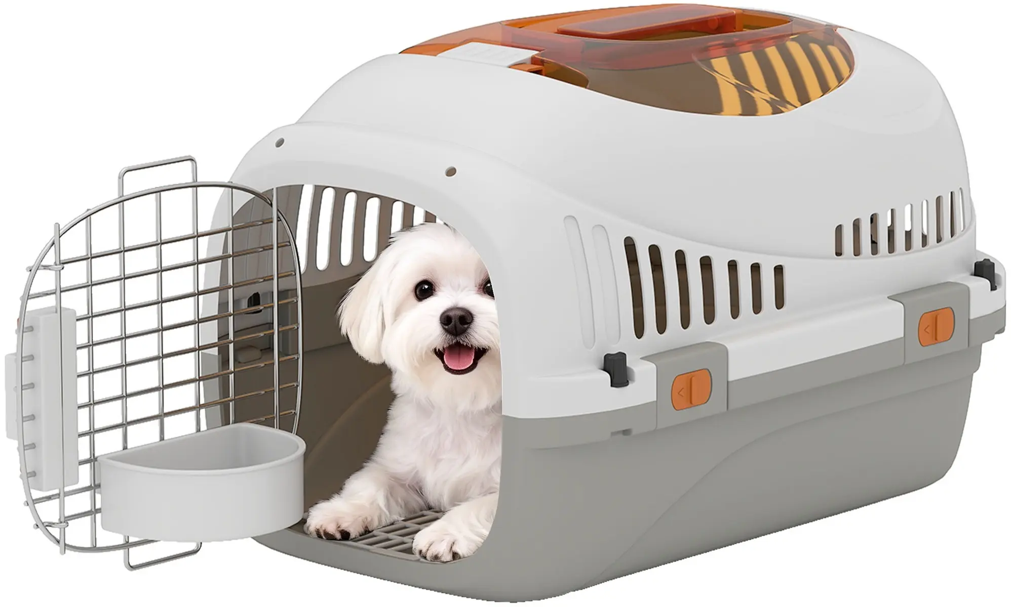 Transportor pentru animale PawHut D00-229V00LG (Cream/Grey) - 3