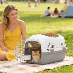 Transportor pentru animale PawHut D00-229V00LG (Cream/Grey) Thumb