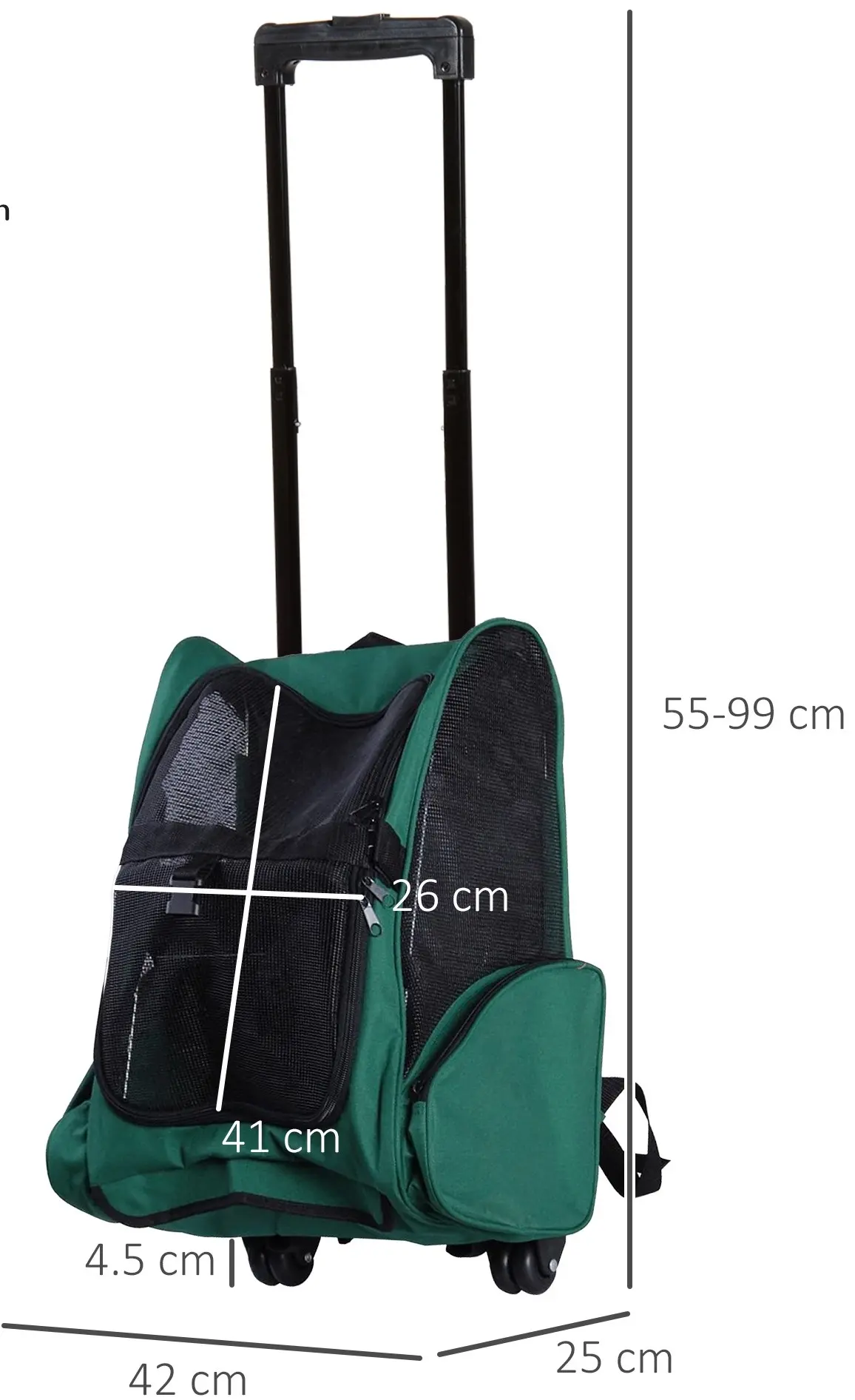 Rucsac-purtator pentru animale de companie PawHut D1-0013 (Green/Black) - 4