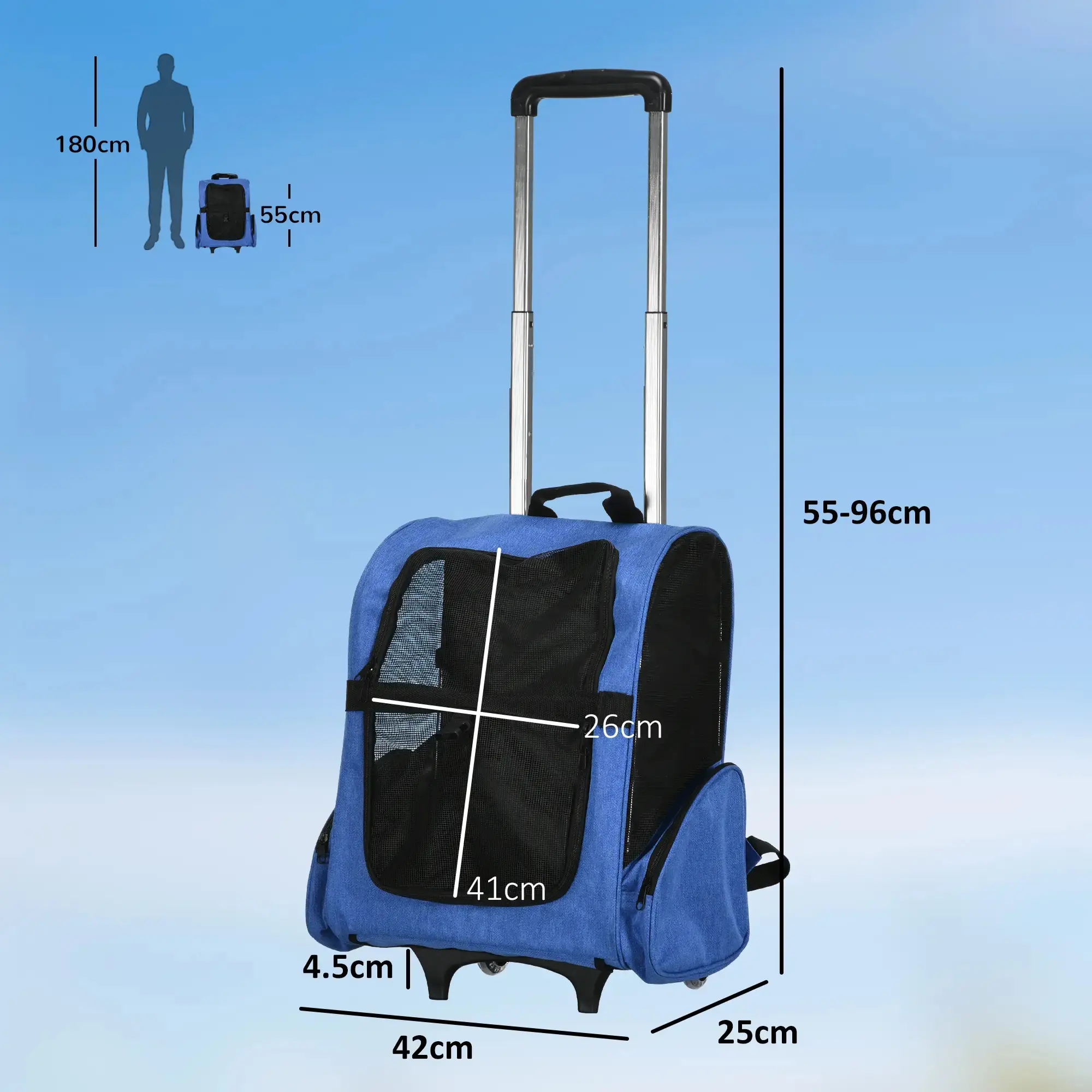 Рюкзак-переноска PawHut D00-136BU (Blue) - 8