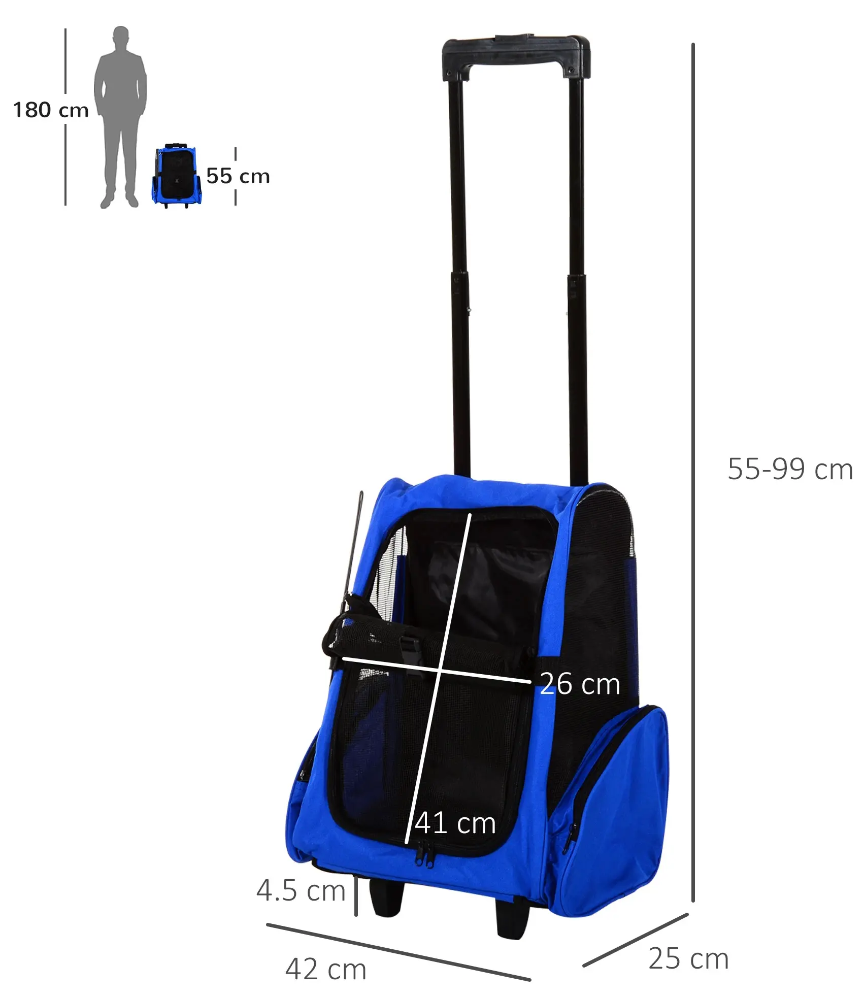 Рюкзак-переноска PawHut D1-0011 (Blue/Black) - 3