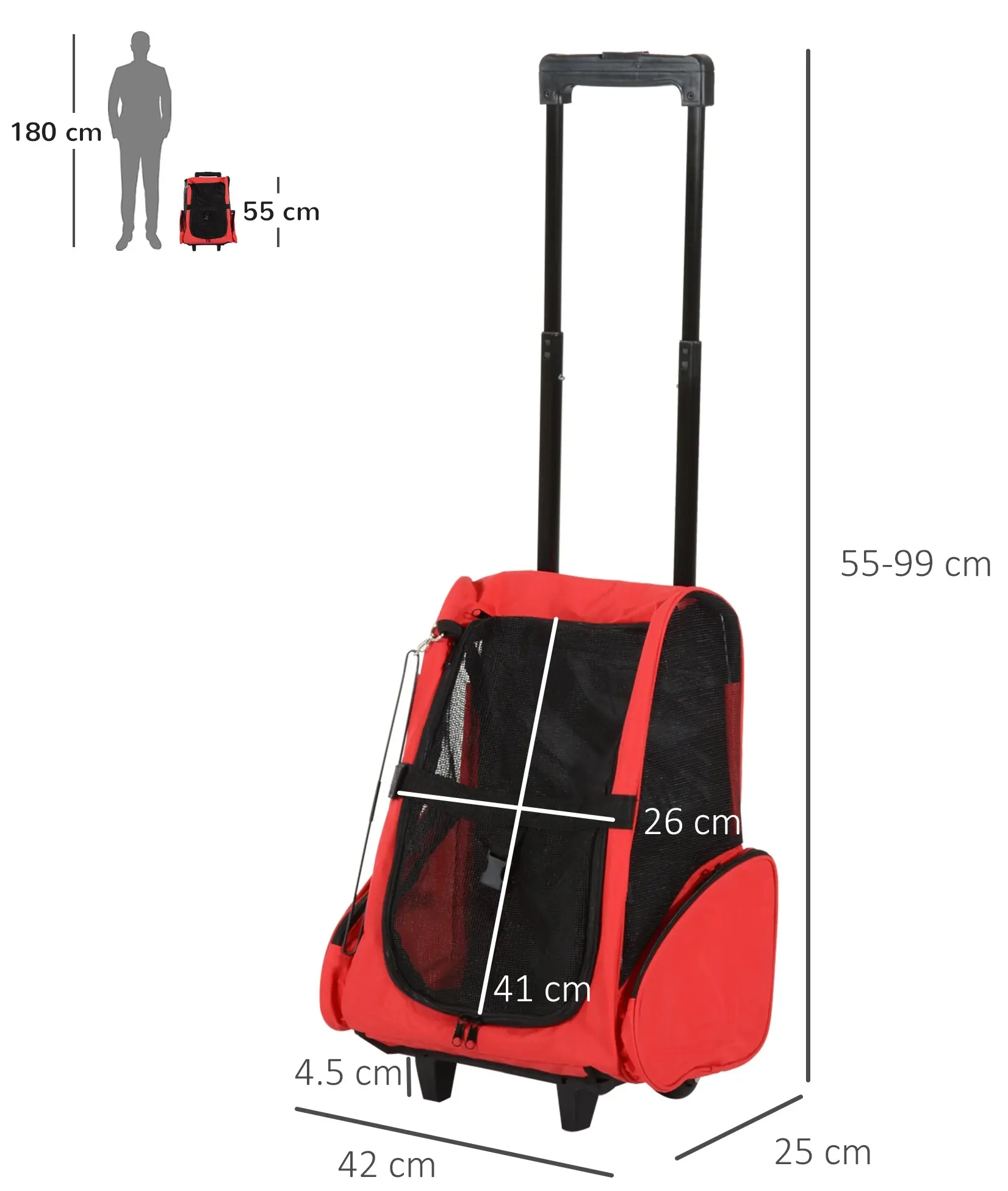 Рюкзак-переноска PawHut D1-0012 (Red/Black) - 3