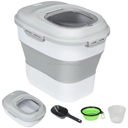 Складной контейнер для корма PawHut D08-061V00GY (Grey/White)