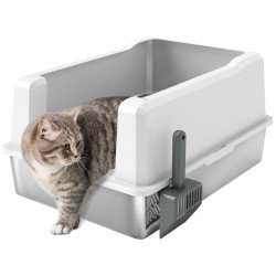 Litiera pentru pisici PawHut D31-126V00WT (White/Inox) Thumb