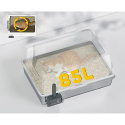 Litiera pentru pisici PawHut D31-126V00WT (White/Inox) Thumb