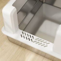 Litiera pentru pisici PawHut D31-126V00WT (White/Inox) Thumb