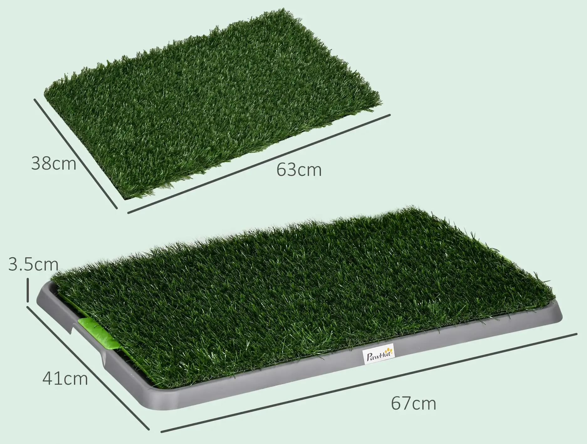 Toaleta pentru caini PawHut D07-049V00GN (Grey/Green) - 4