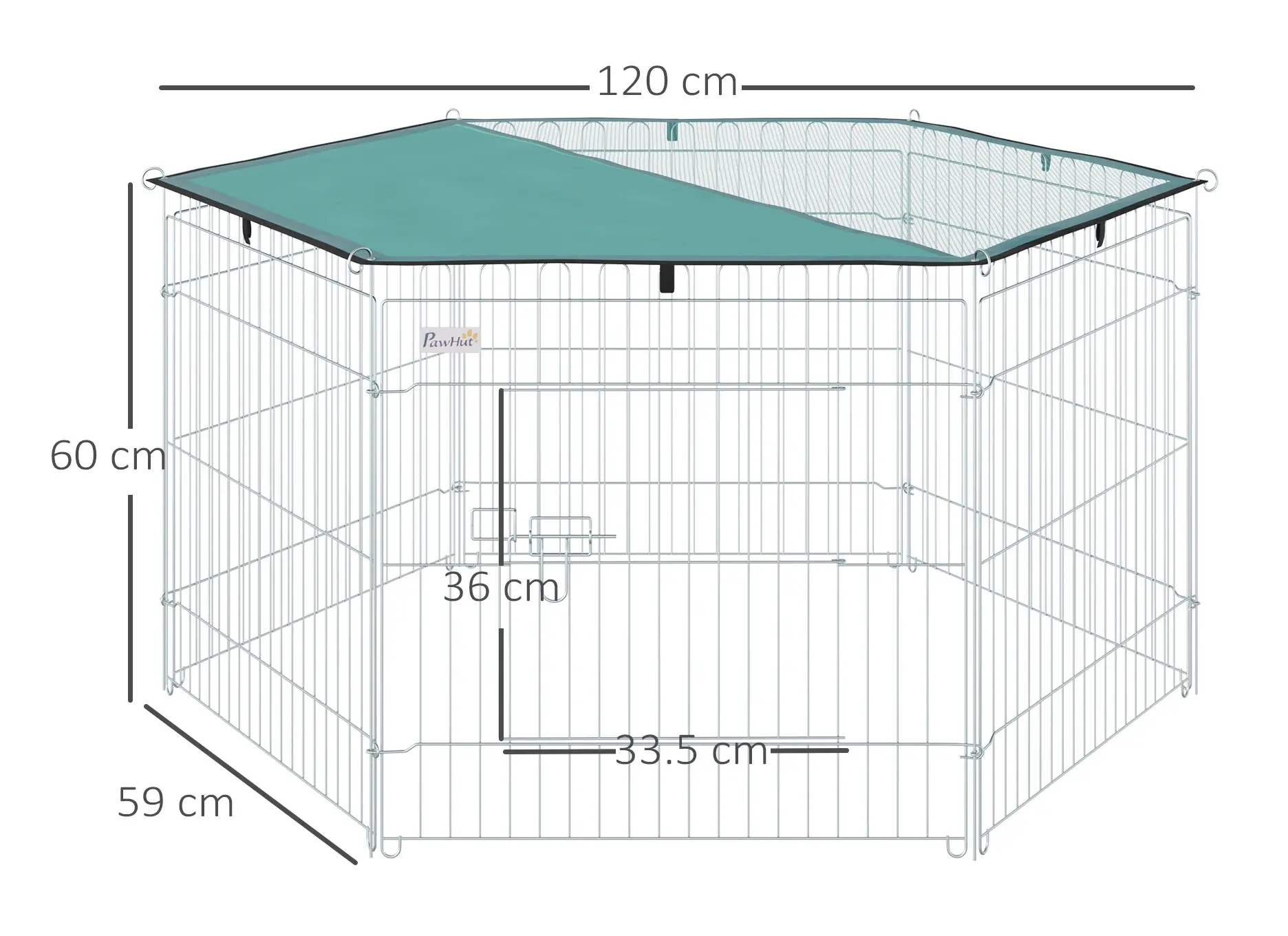 Вольер для домашних животных PawHut D06-077 (Green/Silver) - 4
