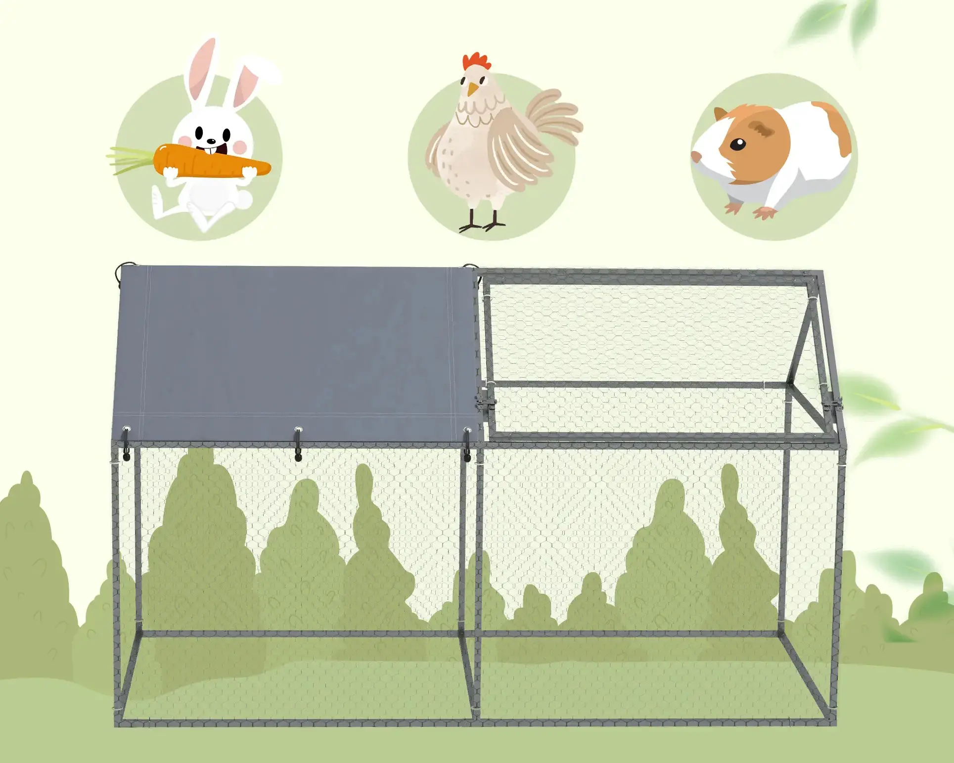 Cusca pentru animale mici PawHut D51-393V00SR (Silver) - 7