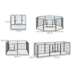 Загон для домашних животных PawHut D06-107 (Black) Thumb