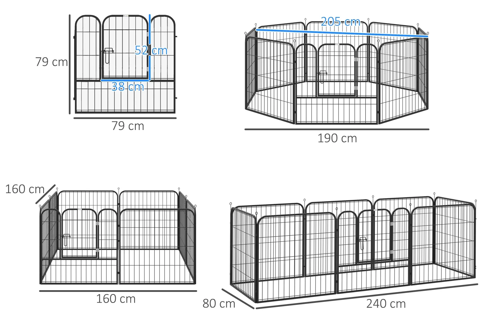 Загон для домашних животных PawHut D06-107 (Black) - 4