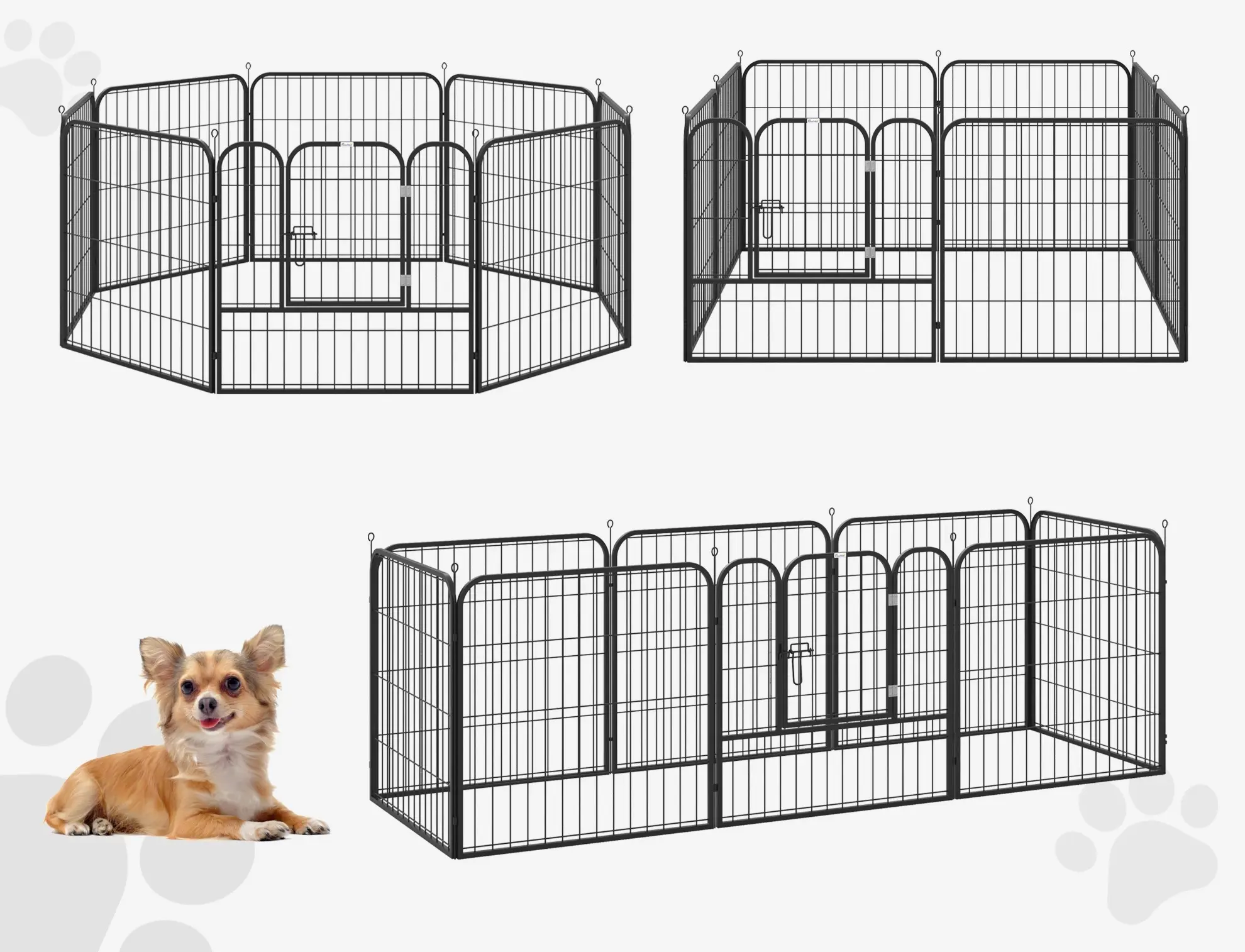 Загон для домашних животных PawHut D06-107 (Black) - 5