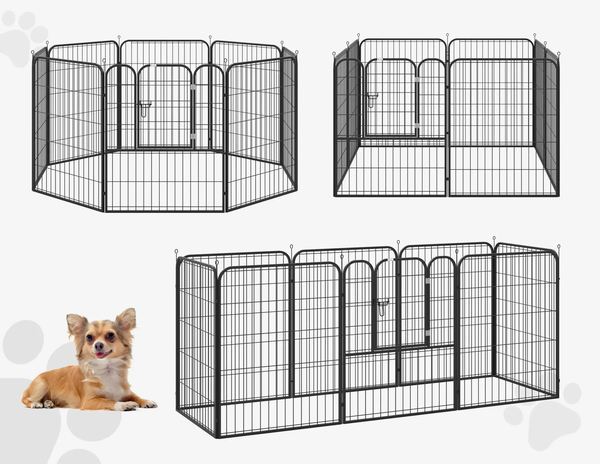 Tarc pentru animale de companie PawHut D06-107V01 (Black) - 4