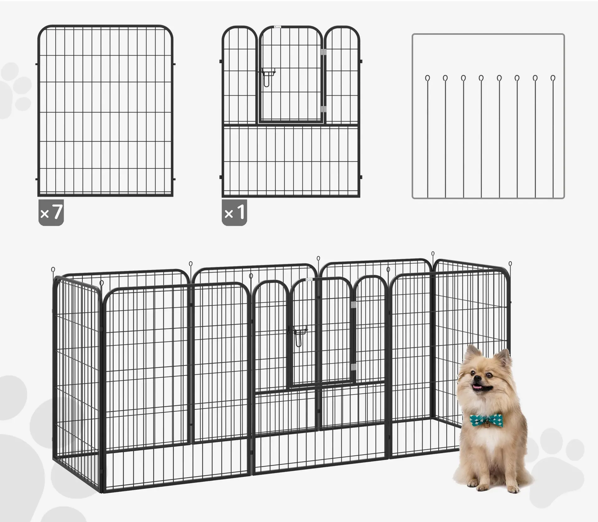 Tarc pentru animale de companie PawHut D06-107V01 (Black) - 5