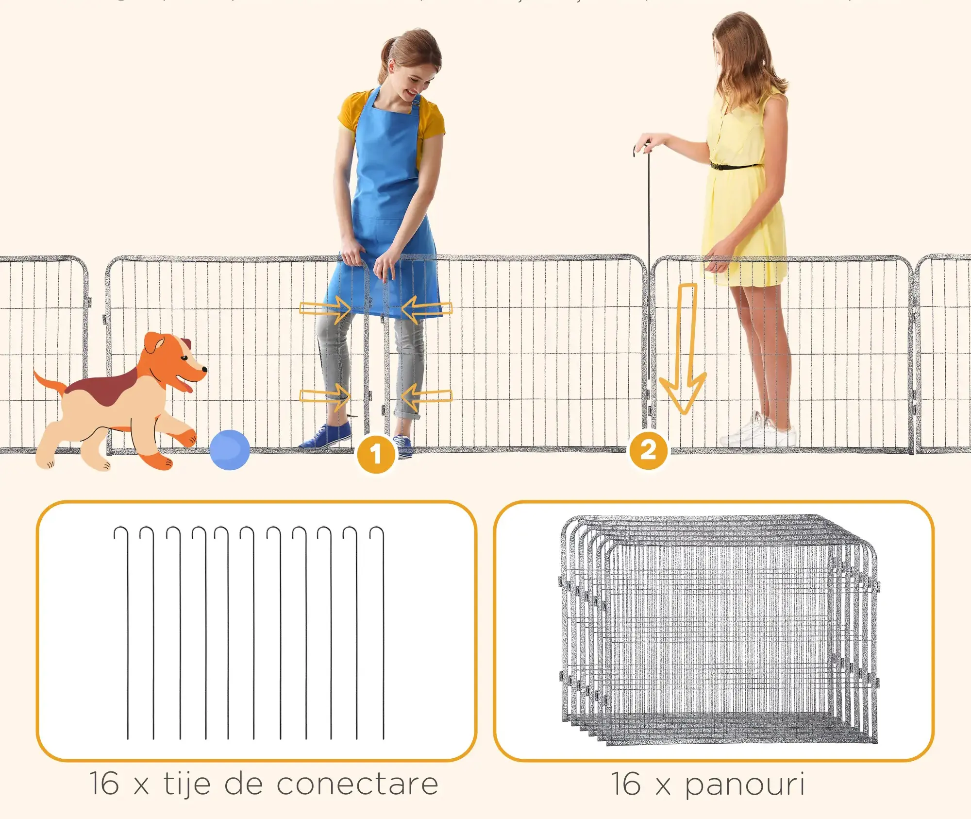 Загон для домашних животных PawHut D06-139 (Black) - 9